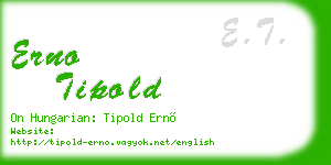 erno tipold business card